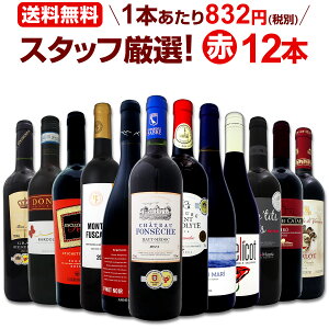 ワイン 【送料無料】第120弾!超特大感謝!≪スタッフ厳選≫の激得赤ワインセット 12本!