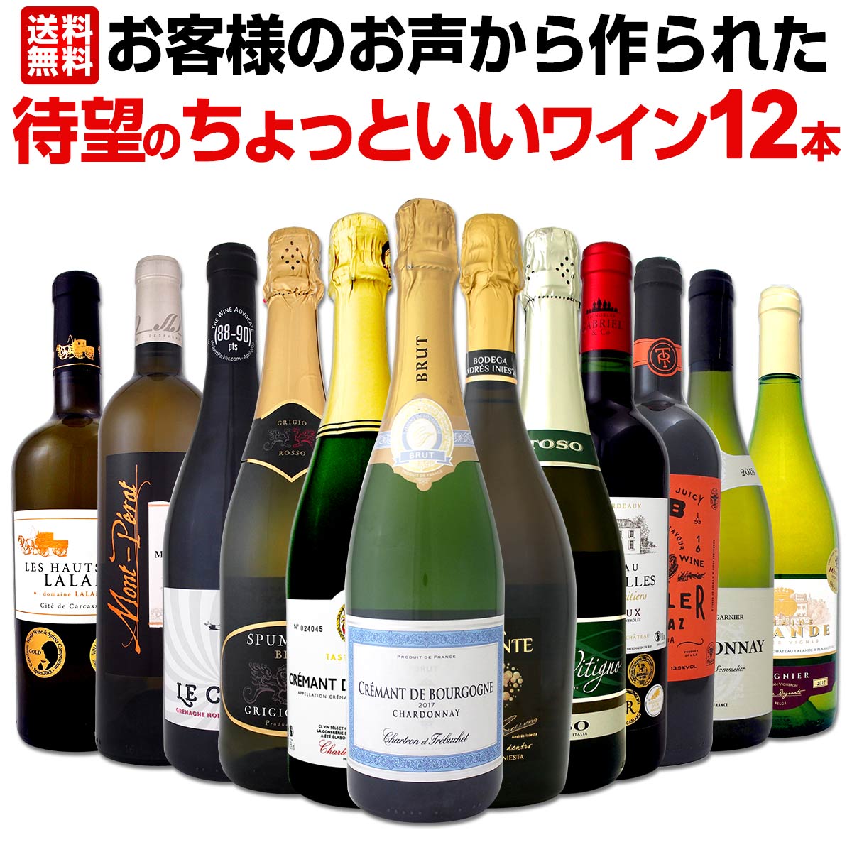 【送料無料】お客様のお声から作られた待望のちょっといいワイン12本セット！