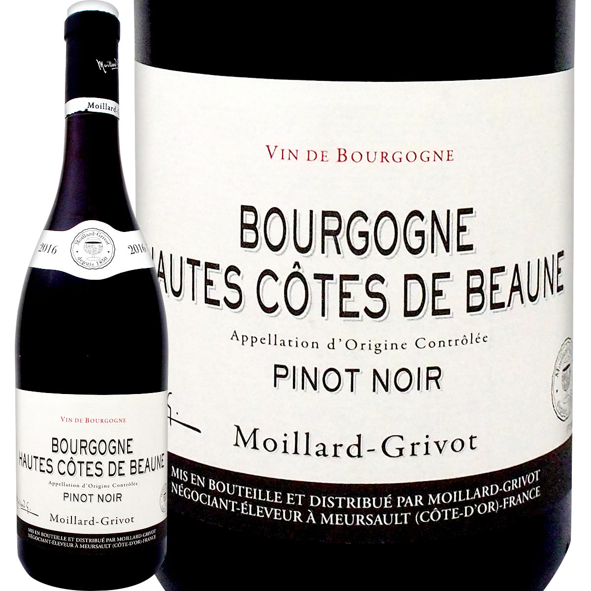 モワヤール=グリヴォ・ブルゴーニュ・オート・コート・ド・ボーヌ・ピノ・ノワール 2016【フランス】【赤ワイン】【750ml】【ブルゴーニュ】のサムネイル