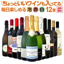 【送料無料】泡、赤、白！ちょっといいワインも入ってます！毎日楽しめる厳選ワイン12本セット！