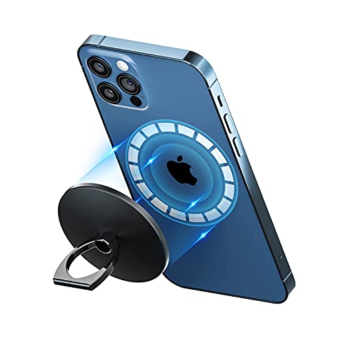 【最新強化】enGMOLPHY マグネット式フィンガーリングホルダー, iPhone 12/13/14/15シリーズ MagSafe対応リングホールド, 360度回転