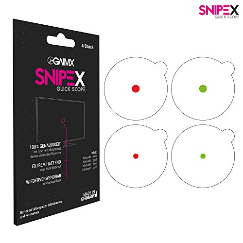 GAIMX FPS用 エイムシール 常時照準 SNIPEX 4枚セット 糊不使用 PS4 / Nintendo Switch/Xbox one 360