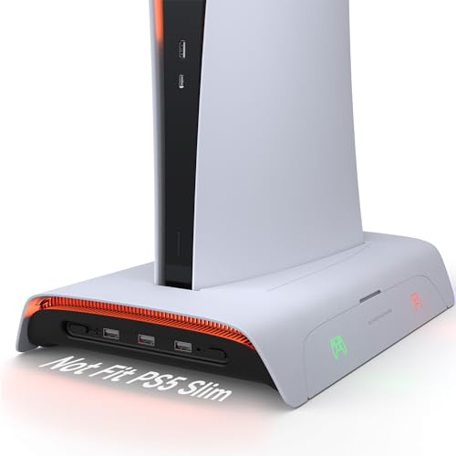 PS5用 スタンド 縦置き RGB 充電スタンド KIWIHOME PS5用冷却ファン コントローラー 2台同時充電 3 USBポート 多機能 プレイステーシ