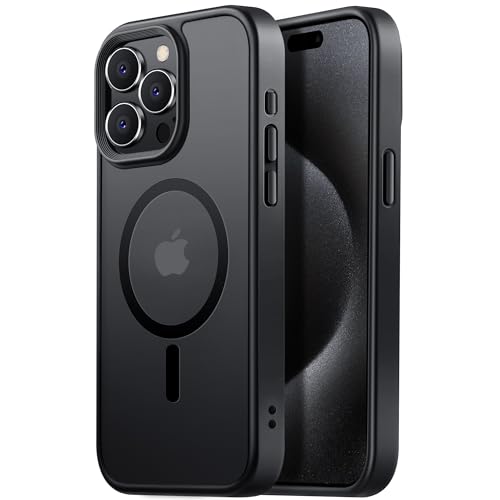 【米軍規格・MagSafe対応】Gtsoho iPhone 15 Pro ケース 用 ケース 半透明 マグネット搭載 ワイヤレス充電 耐衝撃 耐久性 全面保護