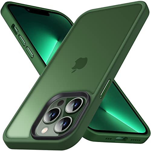 Anqrp iPhone13 Pro 用 ケース 半透明 耐衝撃 滑り止め 米軍MIL規格 指紋防止 マット感ケース ストラップホール付き ワイヤレス充電