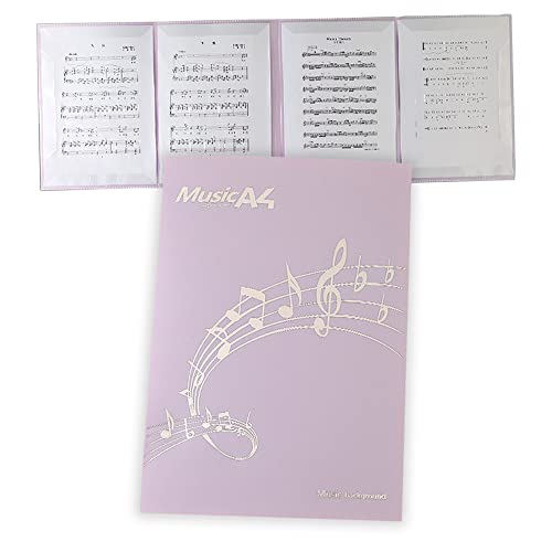 楽譜ファイル A4サイズ 4面 書き込みできる 反射しない 6枚収納可 4ページ展開 レッスン ファイル カバー 譜面 作曲 ピアノ 電子ピア