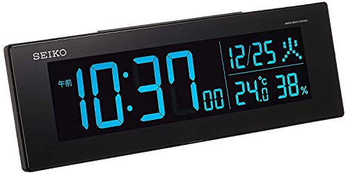 セイコークロック(Seiko Clock) セイコー クロック 置き時計 目覚まし時計 電波 デジタル 交流式 カラー液晶 シリーズC3 01:黒 本体