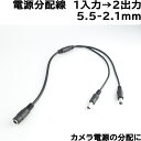 2分配 DC2延長ケーブル 外径5.5mm 内径2.1mm(Max1A) 防犯カメラ電源分配 DCケーブル 分配線 KC-12624