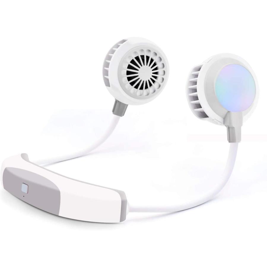 羽なし 携帯扇風機 扇風機 首掛け usb充電式 扇風機 超大容量2000Mah 静音 風量3段階 360度自由調整-AC..