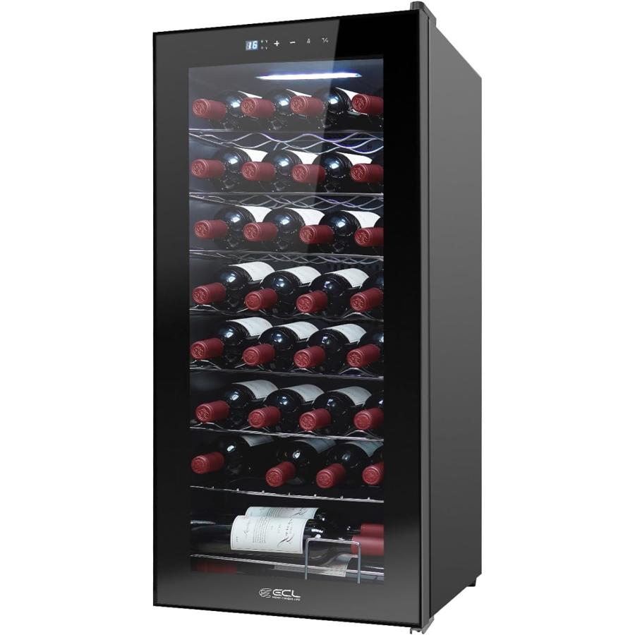 ECL ワインセラー コンプレッサー式 大容量 大型 32本収納 80L ワインクーラー 5℃-18℃温度設定 日本酒セラー シャンパン冷蔵庫 ワイン保存 静音 PSE認証済み[ライフインテリア専門店]