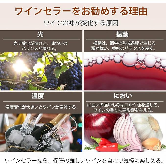 ECL ワインセラー コンプレッサー式 大容量 大型 32本収納 80L ワインクーラー 5℃-18℃温度設定 日本酒セラー シャンパン冷蔵庫 ワイン保存 静音 PSE認証済み[ライフインテリア専門店]