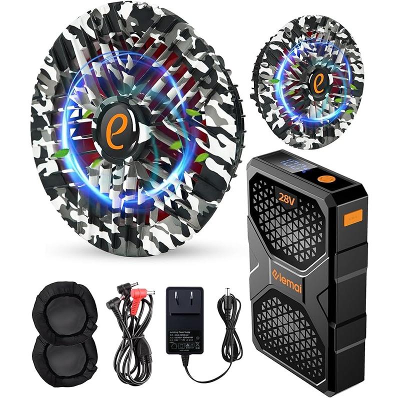 2025年NEWモデル 28V超高電圧出力 30000mAh大容量 ファン付き作業服対応 ファンバッテリー セット防水防塵付き 防塵カバー付き 熱中症対策[ライ...