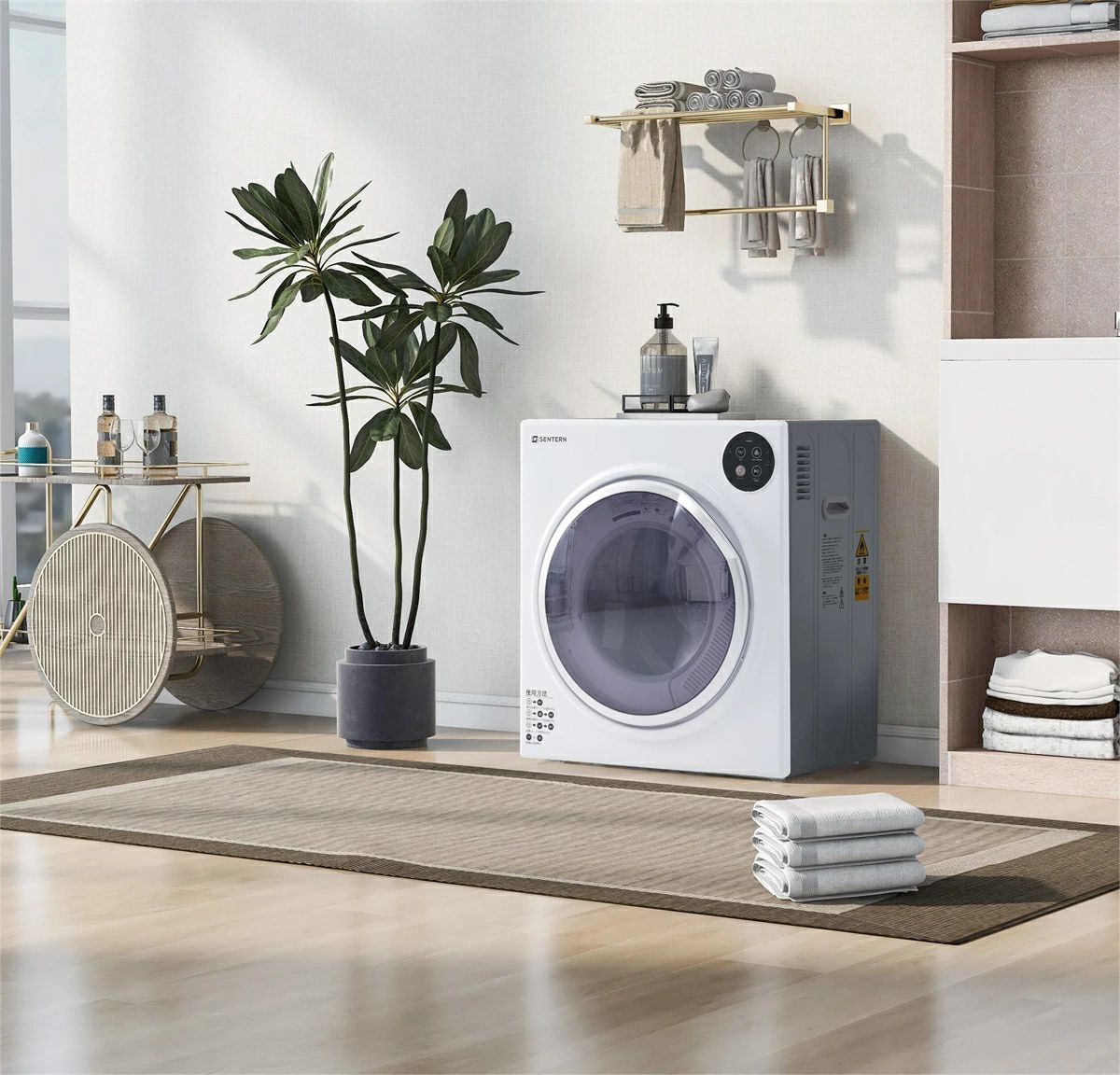 5kg衣類乾燥機 コンパクト 自動モード ドラム 高温除菌 UV殺菌 家庭用 一人暮らし ウール 自動 タイマ..