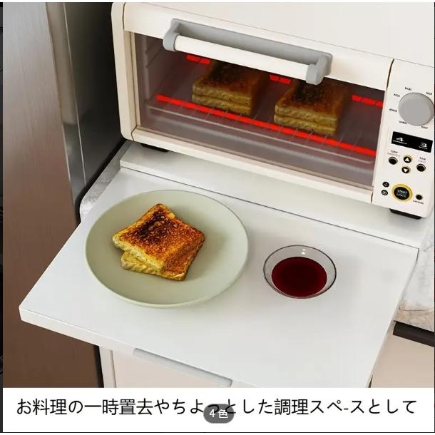 ステンレス製電子レンジトレイホルダー引き出しラック付き - 料理・焼き菓子＆カウンタートップ収納用スペース節約キッチンオーガナイザー