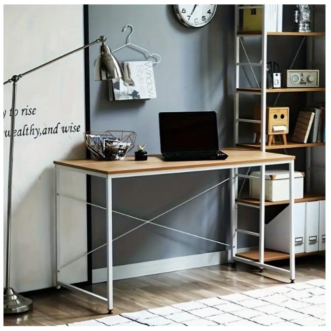 ソリッドハードウッドパーティクルボード ナチュラルウッドトーン 頑丈なスリムデザインのホームオフィ..