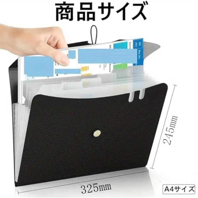 スナップクロージャー付きA4 7ポケット拡張ファイルフォルダー - 軽量で高品質なPP素材、カラーコードラベル＆クリアポケット、オフィス
