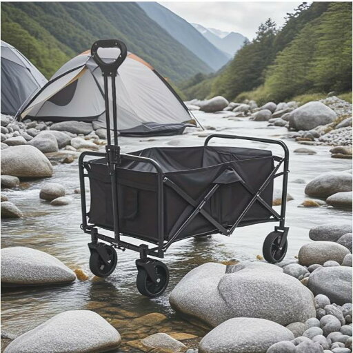 キャリーウォゴン、アウトドア用ワゴン、折りたたみ式、大容量90L、軽量4.7kg、持ち運び簡単、コンパクト、一触即会合タイプ、キャンプ・レジャー・バーベキュー キャリーウォゴン、アウトドア用ワゴン、折りたたみ式、大容量90L、軽量4.7kg、持ち運び簡単、コンパクト、一触即会合タイプ、キャンプ・レジャー・バーベキュー