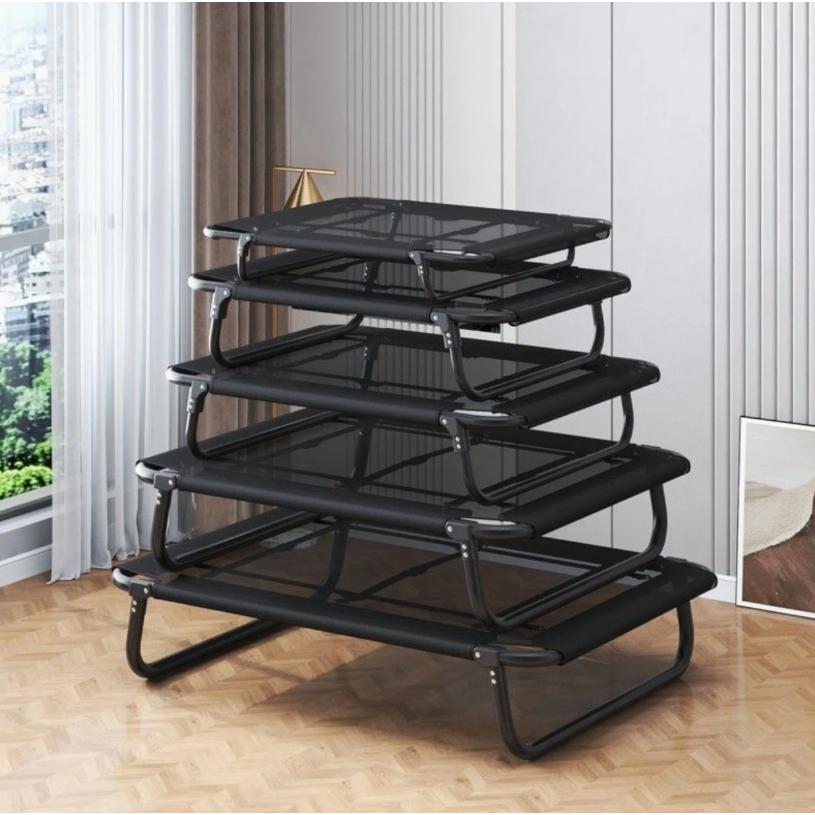 1個 ペット用ベビーベッド、リビングルーム四季対応猫と犬の巣夏用洗えるドッグベッド地面離れ湿気防止ペットベビーベッド大型犬用通気性でお手入れ簡単な犬の巣