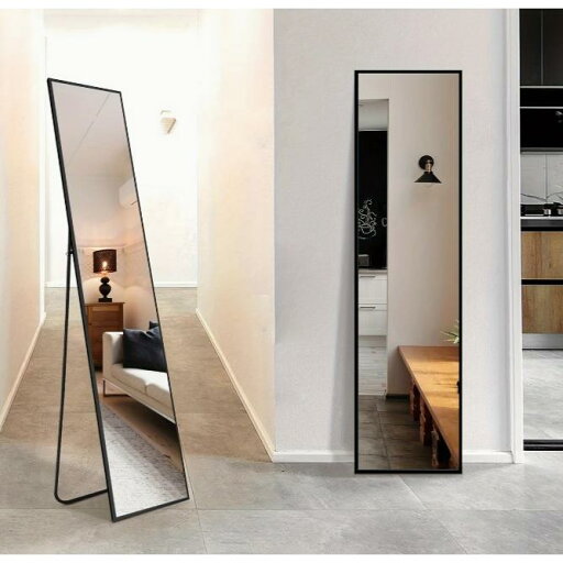 大型メイクアップミラー、スタイリッシュなアルミフレーム、120x30cm、アンチスパッター、モダンデザインのバスルーム用、多機能ホームミラー