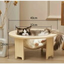 カプセル猫ベッド、透明カプセル猫ハウス、取り外し可能な木製高架猫ベッド、宇宙船モダン猫ベッド、寝室バルコニー用小型ペットベッド(4)