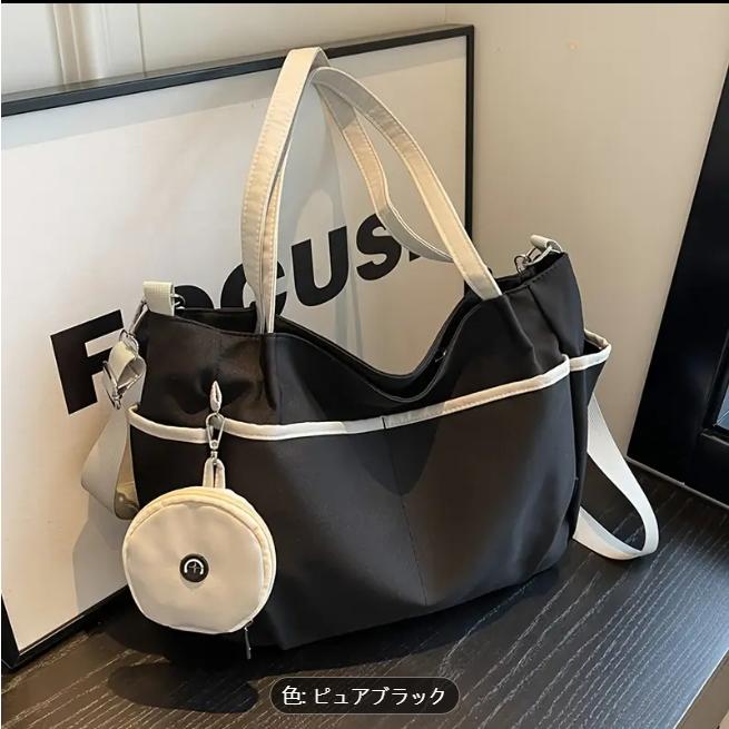 大容量トート、ミニマリストナイロンショルダーバッグ、レディースハンドバッグ通勤用ショッパーバッグ