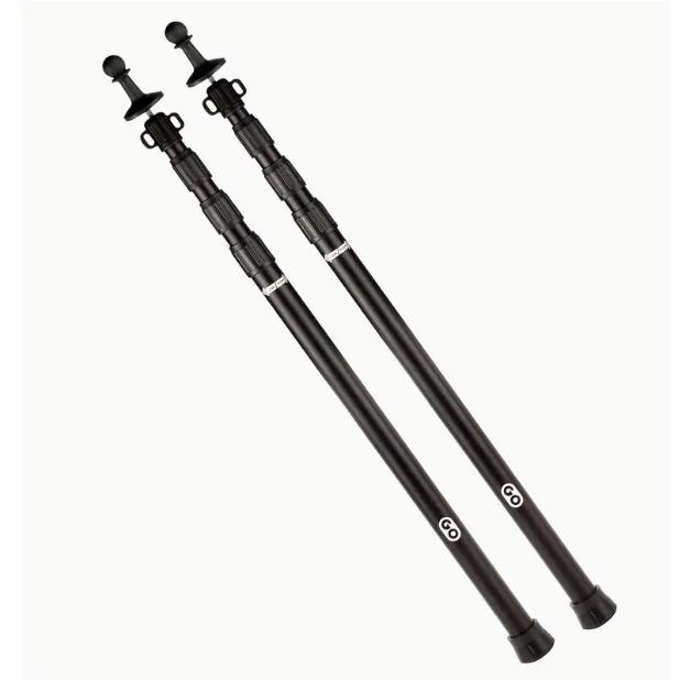 拡張可能なアルミポール タープとテント用（直径31mm、高さ88-265cm、4セクション、無段階調整、2個セット）
