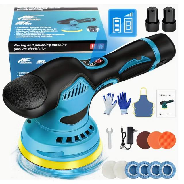 コードレスミニポリッシュマシン 8速調整可能電動カーワックス研磨ツール デュアルパーパスバッテリー ..