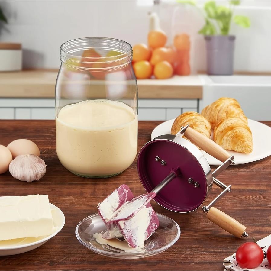 1500ml ステンレス製手動バタースティーラー - 簡単に使用できる、電気を必要としない、バターを完全に溶かすための耐久性のあるキッチンツール