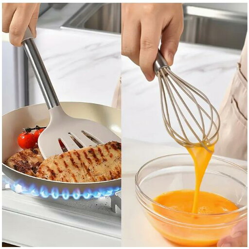 12/24/40個セット、シリコン調理器具セット、耐熱シリコン調理キッチン用品セット、ノンスティック - ステンレスハンドル付きキッチン調理器具、食洗機対応 12/24/40個セット、シリコン調理器具セット、耐熱シリコン調理キッチン用品セット、ノンスティック - ステンレスハンドル付きキッチン調理器具、食洗機対応