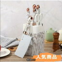 シェフナイフスタンド付きの6本セットのキッチンナイフ、豪華な大理石とファッショナブルなハンドルデザイン、シンプルでスタイリッシュなステンレス製のキッチ