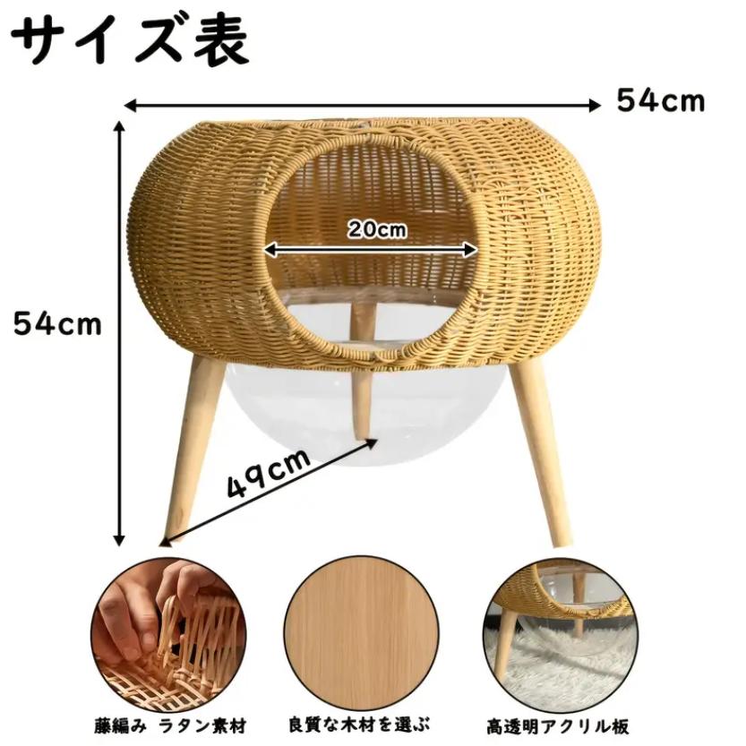 1個のモダンな2-in-1木製キャットハウス兼サイドテーブル、頑丈な多機能キャット隠れ家、簡単に組み立てられる室内用キャット家具