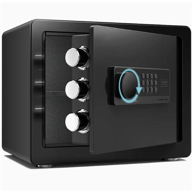 パスワード23L金庫 床や壁に固定可能 盗難防止アラーム付き 家庭用金庫 セキュリティ金庫 A4サイズ 保..