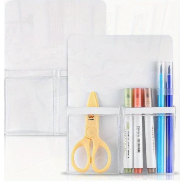 磁気ポケット 2 個セット 磁気ポケット トリノット オーガナイザー オフィス オーガナイザー ウォール ポケット PVC + ゴム磁石 書類用品 書類用品 小物 ペン ホ