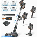 掃除機 コードレス【45000pa強力吸引・60分連続稼働】2way ハンディクリーナー LED液晶ディスプレイ 8段伸縮パイプ HEPA7重濾過 1L集塵 LEDライト搭載 着