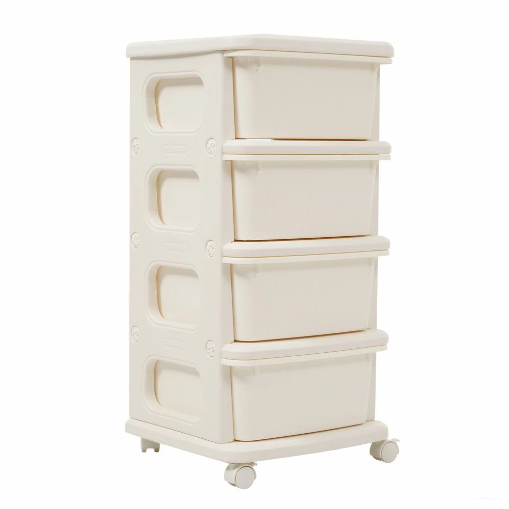 【ホワイト・4段】ナイトテーブル 収納ワゴン 収納 ラック サイドワゴン ドレッサー ストッカー インテリアProduct Features【収納の習慣を身につける】絵本やおもちゃ、 文房具などを収納できるので、 子どものころから収納の習慣を身につけることができます。分類・整理・収納がしやすく、子どもが欲しいものをすぐに見つけることができます。【多機能収納】物を分けて収納して、物を取り出すのが更に便利です。スナック菓子、おもちゃ、本などを分けて収納します。整理整頓されているので、一目でものが見えます。2 段・3 段・4 段式のデザインで、多彩なシーンに合わせて活躍する収納力を発揮！【タイプ A 2段式】ベッドサイドに置けば、読み物やメガネ、スマホなどをすぐに手に取れます。。。。【タイプ B 3段式】装飾品や小物を整理できます。ソファのそばに置けば、お菓子などを片付けて、部屋をきれいに保つことができます。【タイプ C 4段式】机のそばにも置けるため、余分なスペースを使わずに、文具や書類を収納できます。洗面所、キッチン、ベランダ場所を選ばず、様々なシーンで活躍!【しっかりした構造】合理的な重心の設計、力を受けて安定します。【高品質のHDPEを採用する】輸入の厚手の環境保護HDPEを採用して、安定性と耐性が更に強くて、割れにくいです。【安心な耐荷重】良好な材質、安定した構造、自然に強い耐荷重をもたらします。【安全の丸角設計】側面の溝デザインで移動がラクに！引き出し用の溝付きで開閉がスムーズ！【簡単に移動できる】下には360°回転可能キャスターが付いており、移動が簡単です。お部屋のレイアウトを変えたり、掃除の際に移動させたりすることがらくです。ブレーキも設置されております。【コンパクト収納】体積が小さいので、どこにでも収納できます。 ナイトテーブルとしても使えます。。。。