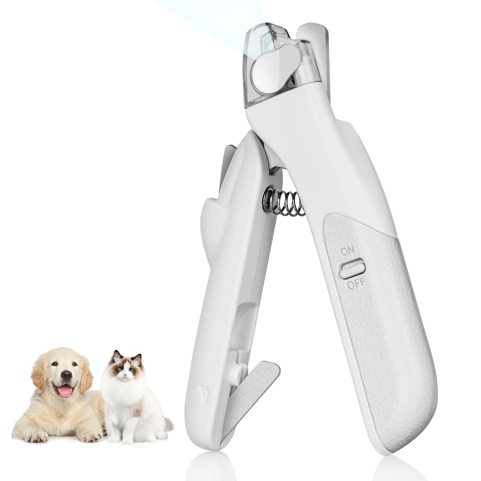 ペット爪切り 犬爪切り 飛び散り防止 血線確認 猫つめきり 軽量静音 安全簡単 初心者 ペット用爪きり 犬爪やすり 爪研ぎ LEDライト内蔵 切りすぎ防止 爪やすり付き 滑り止めグリップ 爪収納カバー設計 握りやすい 爪トリマー 小型中型大型犬