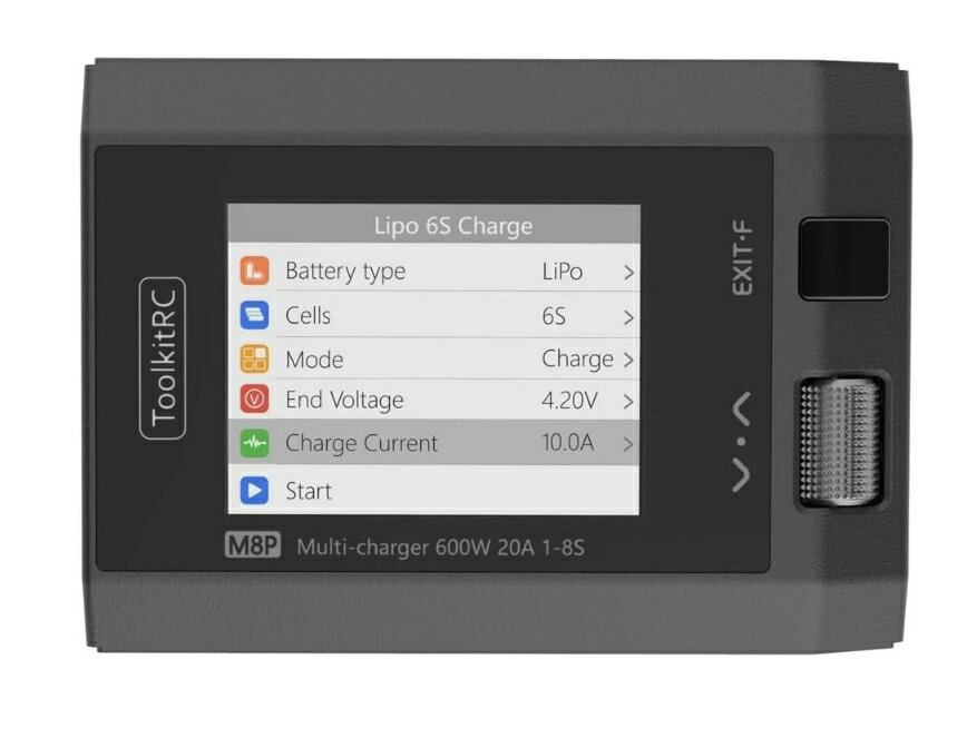 ToolkitRC M8P 600W 20Aスマート充電器 バランスチャージャー 2.4'' IPS LCD 1-8S Lipoに対応[ライフイ..