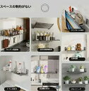 クラシックなアルミニウム製の壁掛け折りたたみ収納ラック、フック付き、多機能キッチン準備ラック、ボウルや食器をドリル穴なしで収納できる、ユーティリティラック