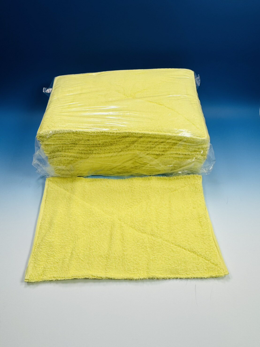 【自社ブランド】240匁フェイスタオルダスター(スレン染め）／60枚　イエロー