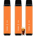 電子タバコ 使い捨て vape 7500回吸引可能 コーラ 3本 メンソール入り 大容量 爆煙 水蒸気タバコ 本体 メンテナンス不要 ビタミン入り タール ニコ...