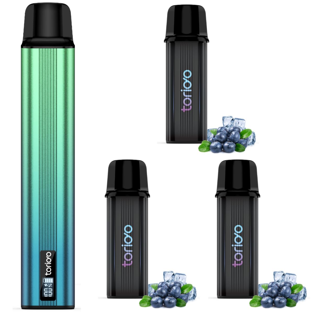 電子タバコ VAPE スターターキット 本体 15000回吸引 カートリッジ 3個入り POD LEDディスプレイ搭載 残量表示 使い捨て 使用簡単 メンソール...