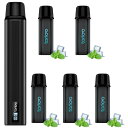 電子タバコ VAPE スターターキット カートリッジ 5本セット 25000回吸引 本体 POD LEDディスプレイ搭載 残量表示 使い捨て 使用簡単 メンソー...