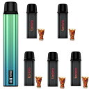 電子タバコ VAPE スターターキット カートリッジ 5本セット 25000回吸引 本体 POD LEDディスプレイ搭載 残量表示 使い捨て 使用簡単 メンソー...