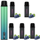 電子タバコ VAPE スターターキット カートリッジ 5本セット 25000回吸引 本体 POD LEDディスプレイ搭載 残量表示 使い捨て 使用簡単 メンソー...