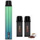 電子タバコ VAPE スターターキット POD x2個 10000回吸引 カートリッジ+本体 使い捨て 使用簡単 メンソール入り 爆煙 禁煙 ベイプ コスパ ニコチン0 タール0 IM4型 TORIDO (ナッツコーヒー*2+本体緑*1)