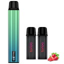 電子タバコ VAPE スターターキット POD x2個 10000回吸引 カートリッジ+本体 使い捨て 使用簡単 メンソール入り 爆煙 禁煙 ベイプ コスパ ニコチン0 タール0 IM4型 TORIDO (ベリーベリー*2+本体緑*1)