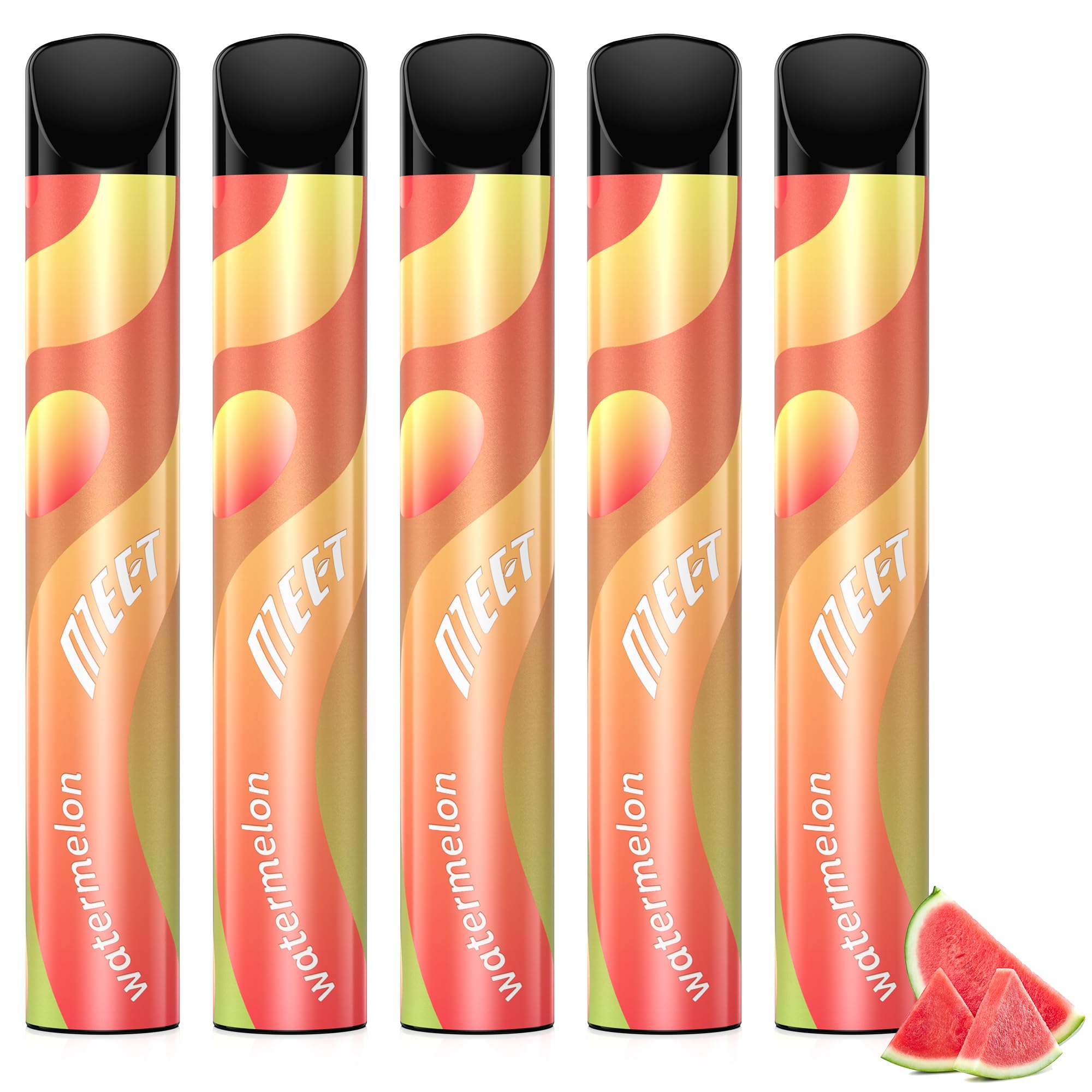 電子タバコ 使い捨て ベイプ 持ち運び シーシャ 爆煙 7500回吸引可能 大容量 VAPE 水蒸気タバコ 禁煙 タール ニコチン0 MEET(スイカ 5本セッ...