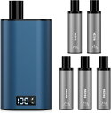 電子タバコ スーパー清涼感 カートリッジ5個付き シーシャ vape 25000回吸引可能 ポッド交換式 べイプ LEDディスプレイ搭載 爆煙 使い捨てカートリ...