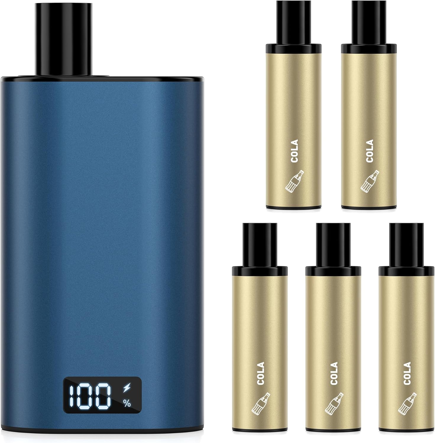 電子タバコ コーラ カートリッジ5個付き シーシャ vape 25000回吸引可能 ポッド交換式 べイプ LEDディスプレイ搭載 爆煙 使い捨てカートリッジ 充...