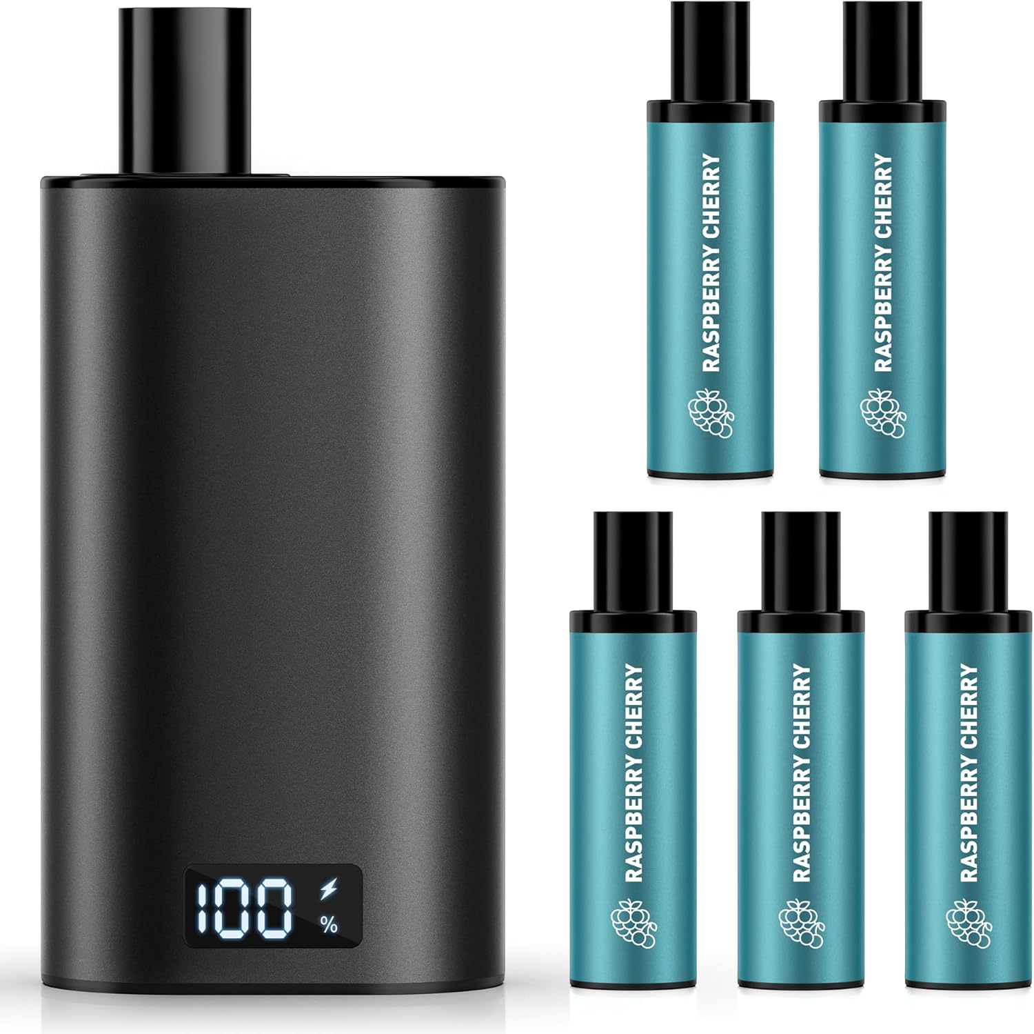 DBL 電子タバコ べイプ ポッド交換式 ラズベリー チェリー ポッド5個付き 25000回吸引可能 LEDディスプレイ搭載 爆煙 使い捨てカートリッジ 充電可...